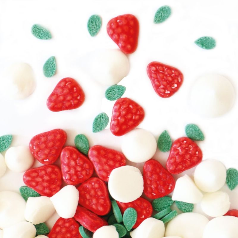 Sugar decoration mix for strawberry meringue pie