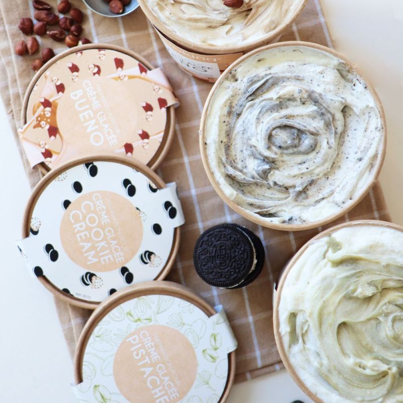 Préparation de crème glacée à la Pistache