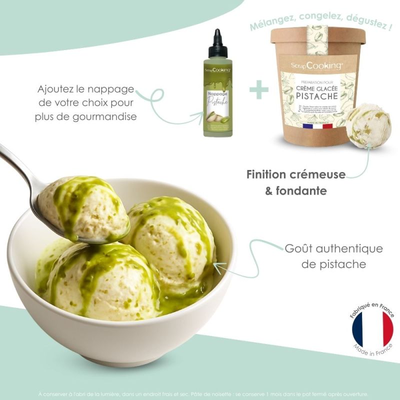 Préparation de crème glacée à la Pistache