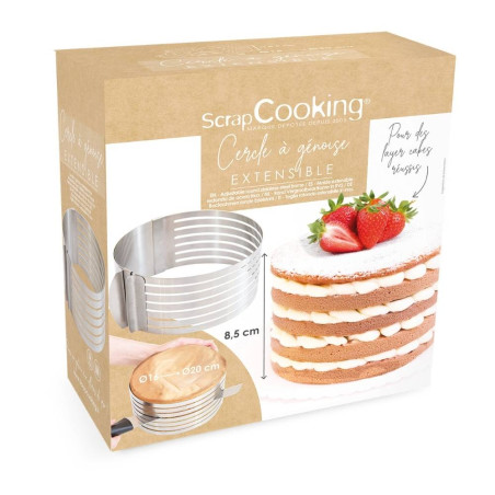 Cercle à génoise extensible inox - ScrapCooking