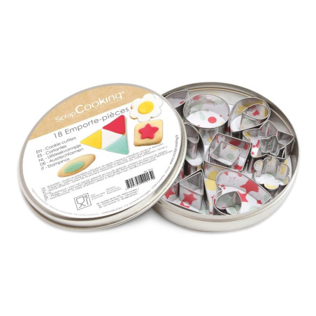 Boite 18 mini emporte-pièces déco - ScrapCooking