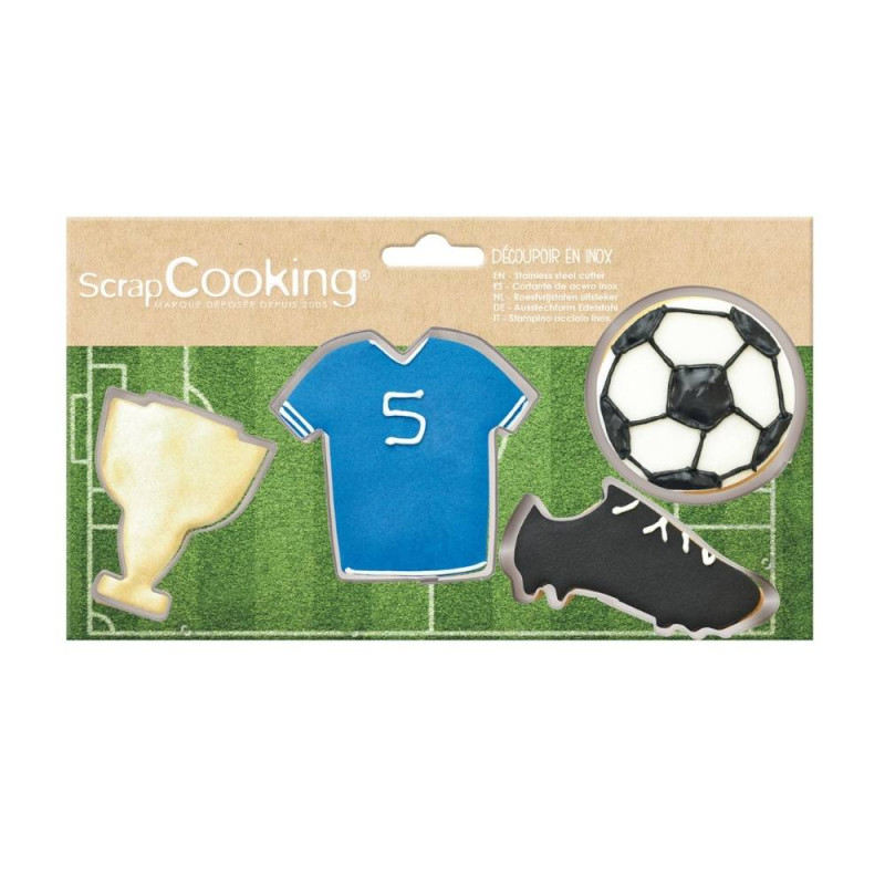 4 emporte pièces Football packaging - ScrapCooking