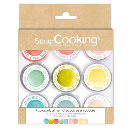 9 mini colorants en poudre pastel - ScrapCooking®