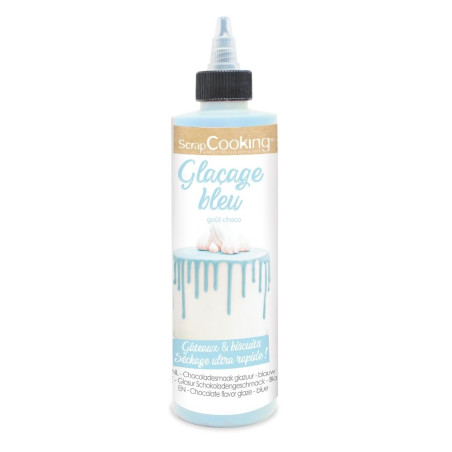 Chocolate flavour glaze blue Dripecake - ScrapCooking®