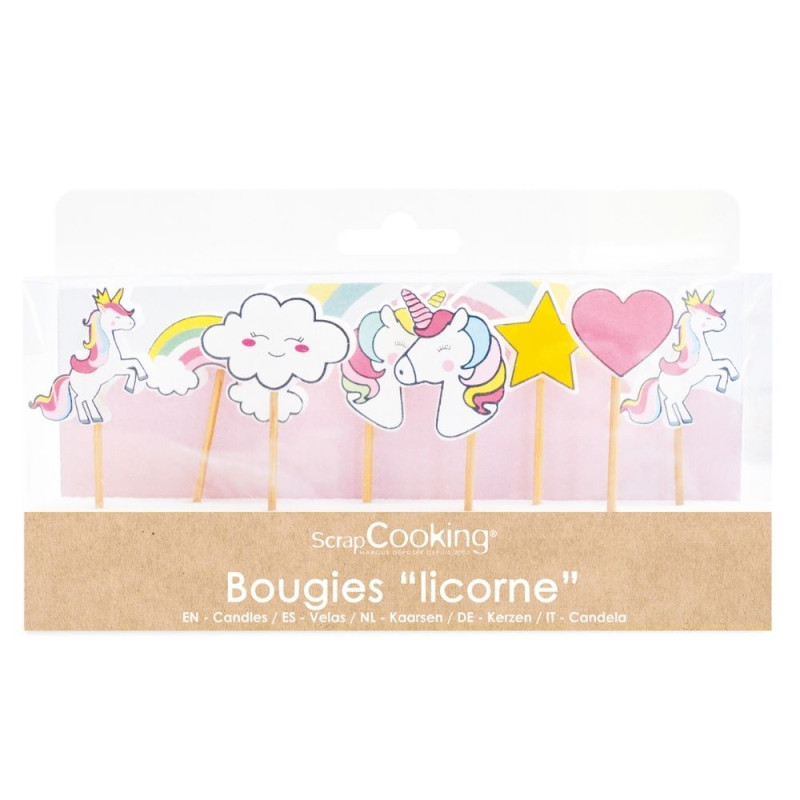 8 Unicorn candles - ScrapCooking®