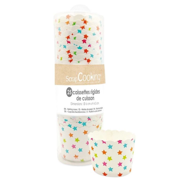 Box of 25 star cupcake cases