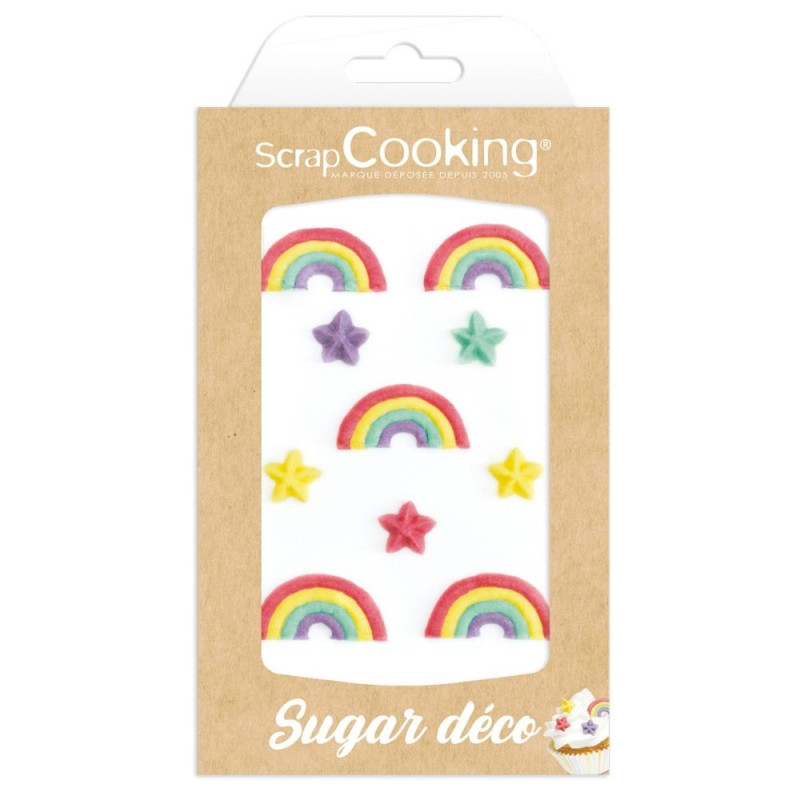 Rainbow-themed sweet scenery decorations - ScrapCooking®