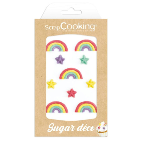 Rainbow-themed sweet scenery decorations - ScrapCooking®