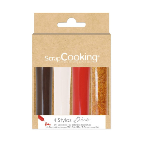 4 Icings or, choco, blanc, rouge - ScrapCooking®