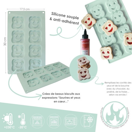 Illustration démonstrative du moule Drôles de Biscuits Smiley
