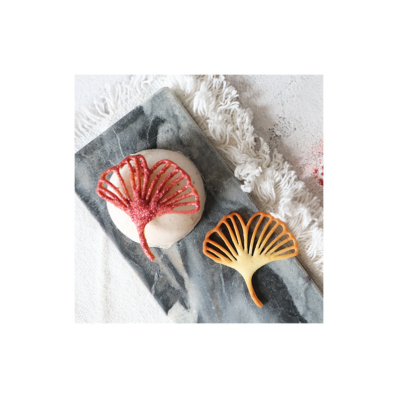 Silicone tuile mat 10 ginkgo leaves | ScrapCooking