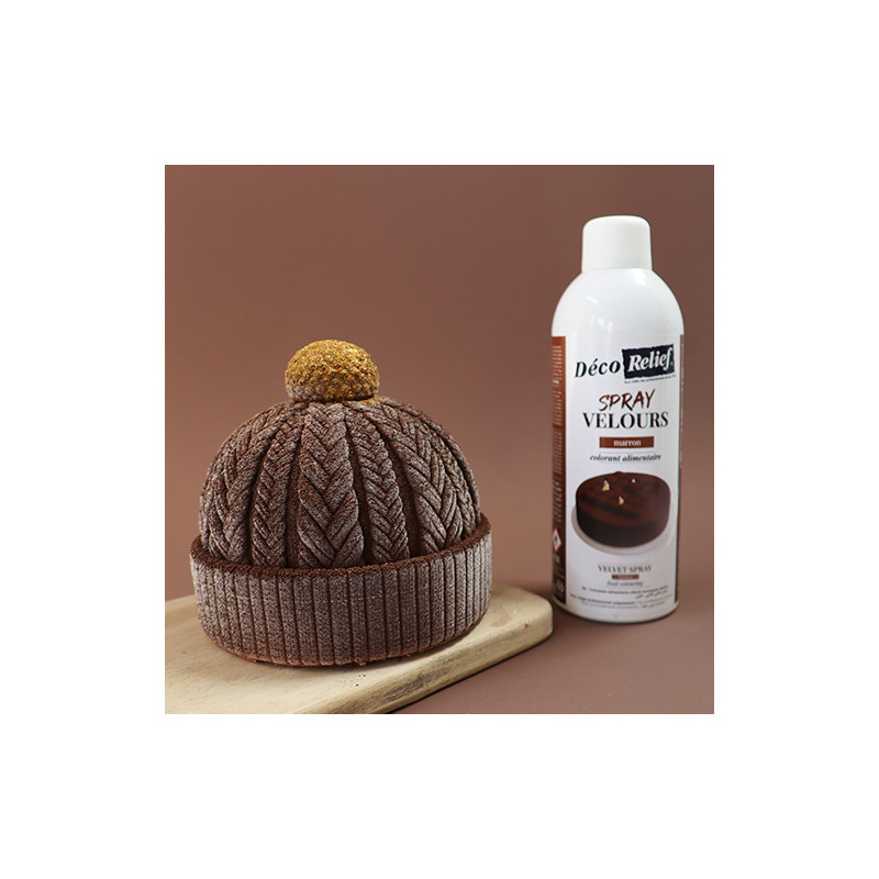 Spray velours marron pour pâtisserie