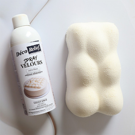 Spray velours pour entremets extra blanc