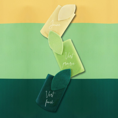 Pâte à sucre Vert foncé, vert clair et jaune