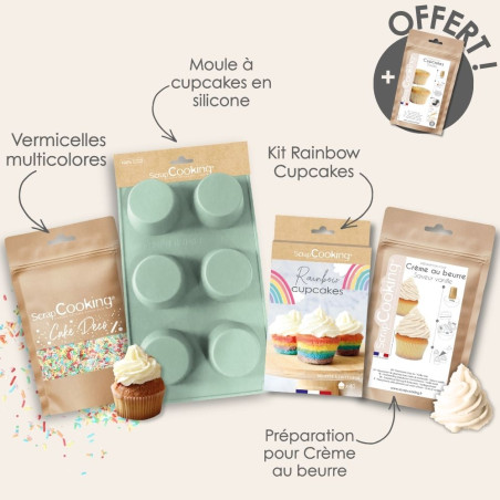 Pack cupcakes multicolores avec Préparation en poudre pour Cupcakes OFFERTE !