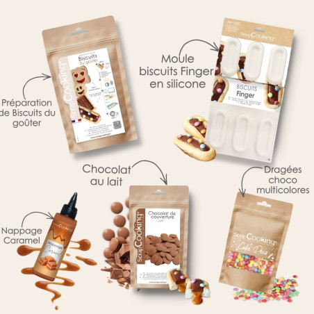 Pack biscuits finger Chocolat caramel Smarties ScrapCooking®