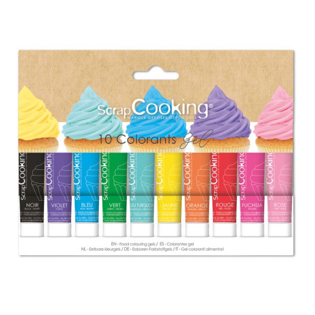 Boite de 10 colorants alimentaire en gel ScrapCooking®