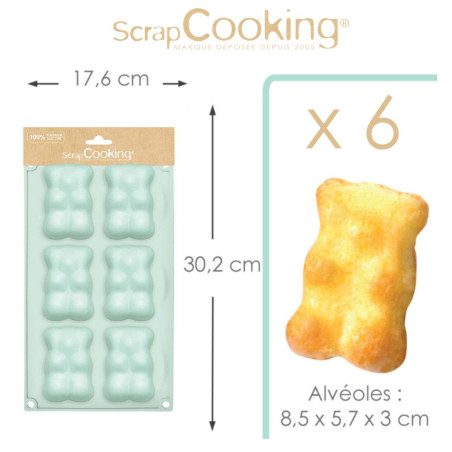 Moule silicone oursons guimauve x 6 - dimensions -ScrapCooking