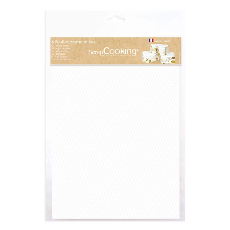 6 White edible wafer sheets SPECIAL NOUGAT