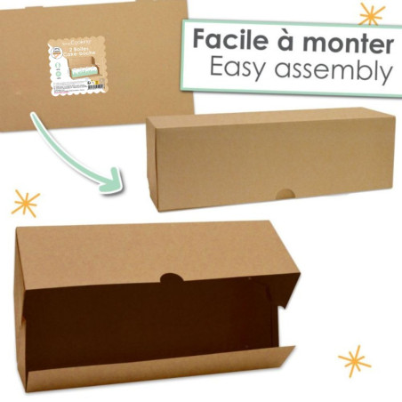 2 boites à cakes bûches 35x11x11 cm résistant chaleur froid  - ScrapCooking