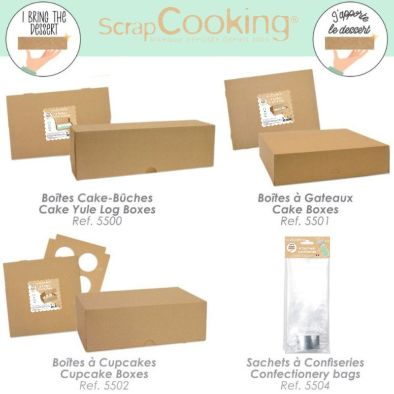 2 boites à cakes bûches 35x11x11 cm résistant chaleur froid  - ScrapCooking