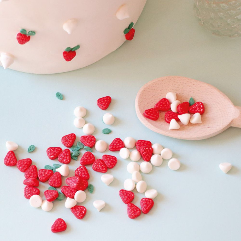 Ambiance mix de décorations sucrées tarte aux fraises meringuée ScrapCooking®