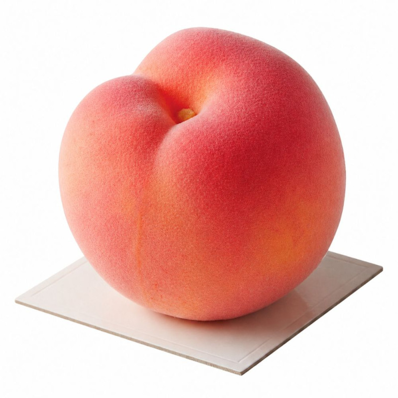 Entremet trompe l'œil pêche réaliste