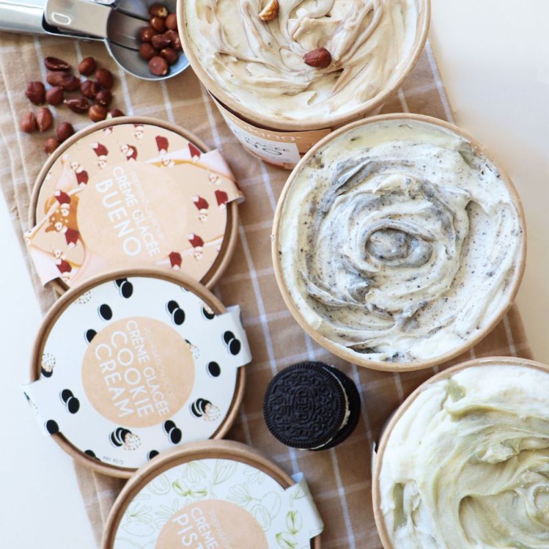 Préparation de crème glacée Bueno, Cookies & Cream & Pistache