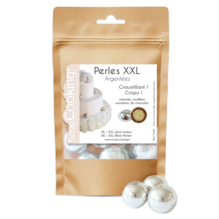 Perles chocolat XXL argentées 55g - ScrapCooking