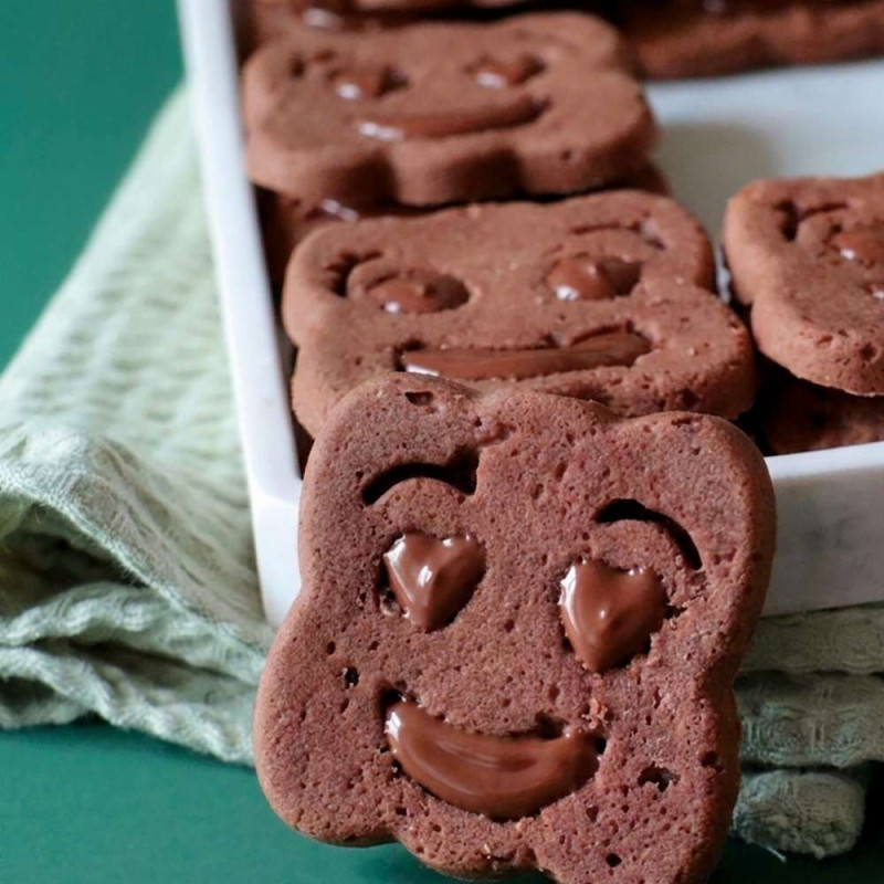 Moule en silicone, nappage chocolat et biscuits chocolat ScrapCooking®