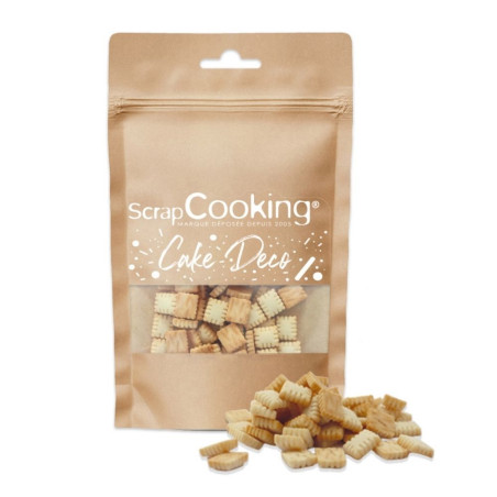 Bag containing a selection of mini plain Petit-Beurre biscuit decorations - ScrapCooking