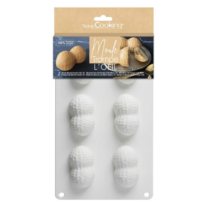Peanut-themed trompe-l’œil silicone mould set – 6 moulds – ScrapCooking