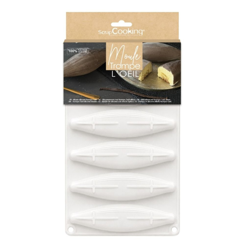 Pack moule silicone trompe-l’œil vanille - 6 empreintes - ScrapCooking