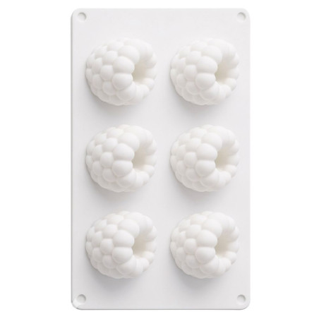 Single silicone mould with a raspberry trompe-l’œil design – 6 cavities – ScrapCooking