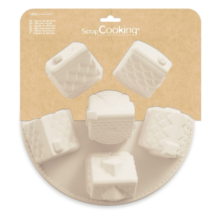 3D Christmas Cottage Silicone Mould Set – 6 moulds – ScrapCooking