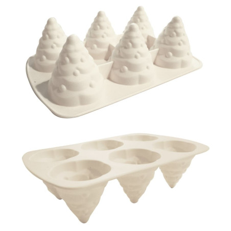 Details of the silicone mould with 6 Christmas trees  - ScrapCooking
