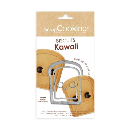 Pack emporte-pièce brioche Kawaii inox - ScrapCooking