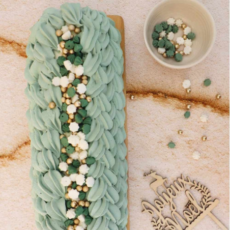 Ambiance bûche décors sucrés forêt enneigée - ScrapCooking®