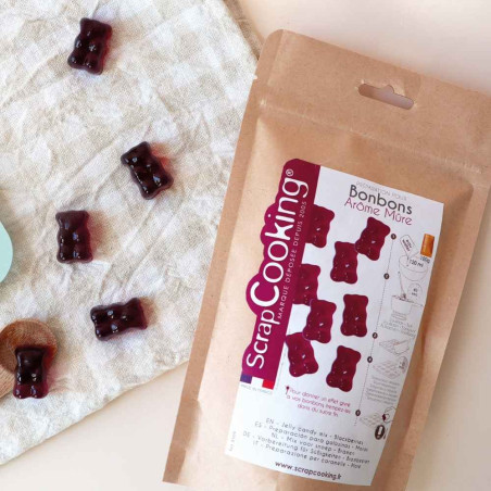 Blackberry teddy bear sweets and preparation bag theme - ScrapCooking®