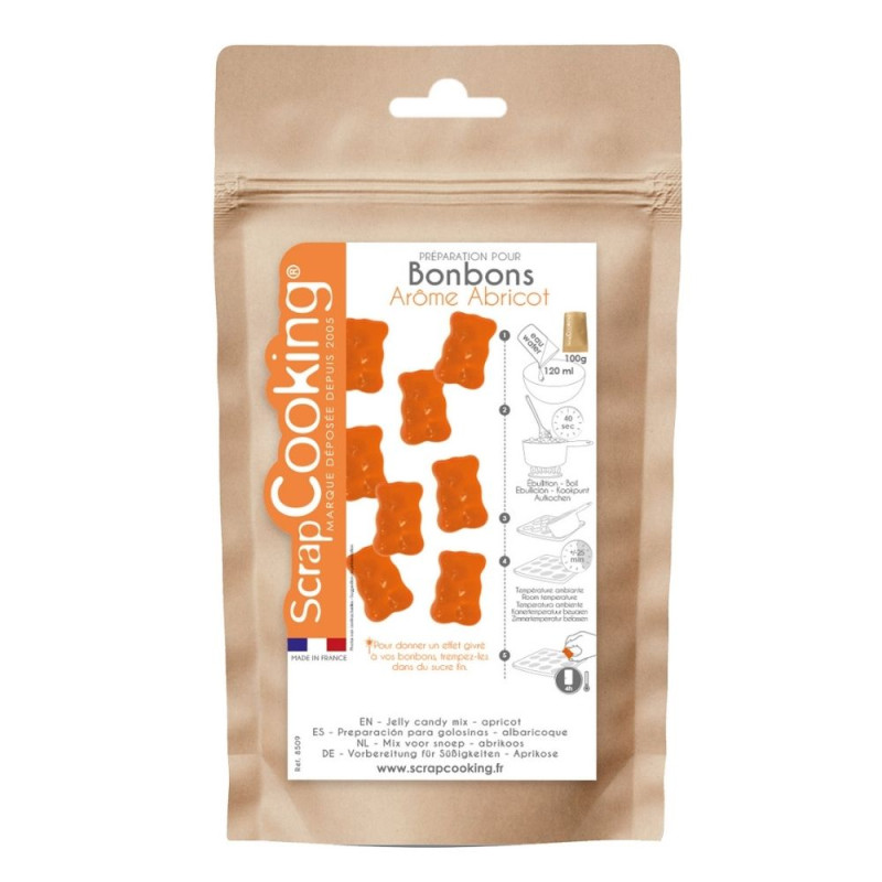 Sachet préparation en poudre pour bonbons abricot - ScrapCooking®