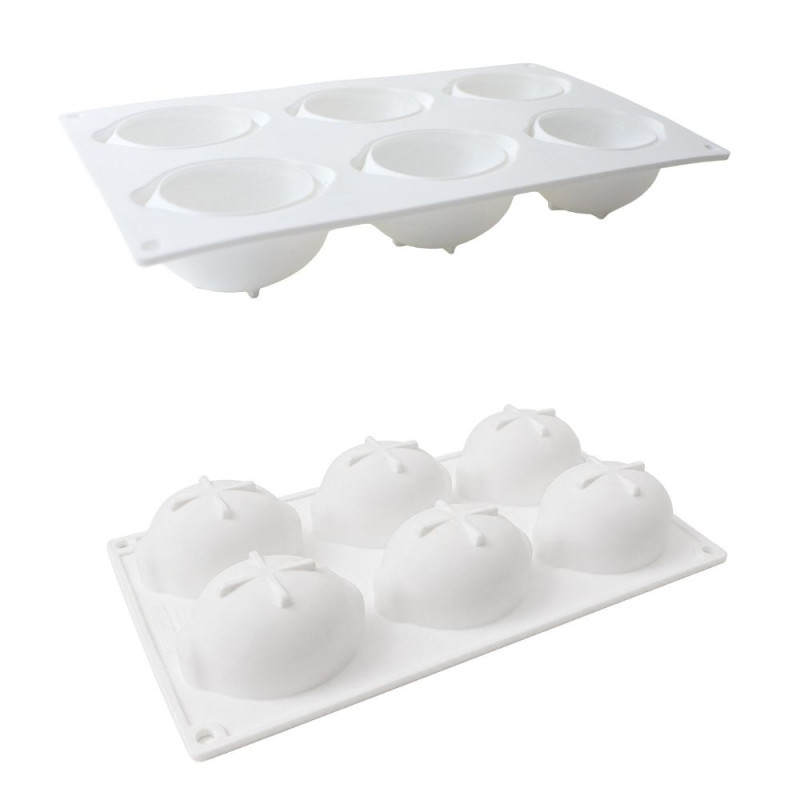 Product details: Lemon trompe-l’œil silicone mould (single) – 6 cavities – ScrapCooking