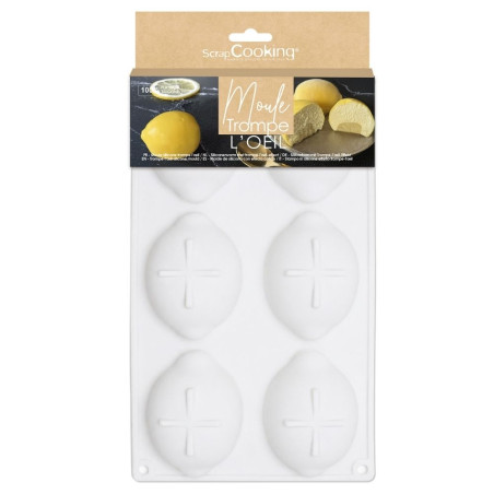 Pack moule silicone trompe-l’œil citron - 6 empreintes - ScrapCooking