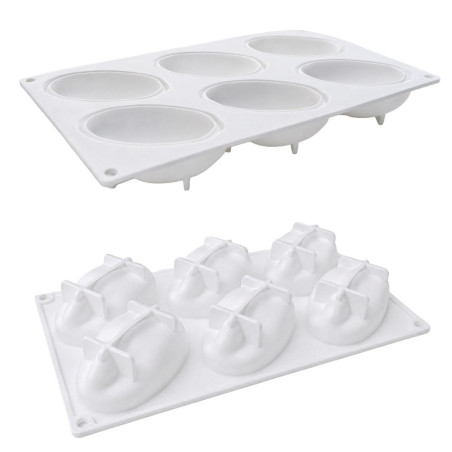 Details of the pistachio-coloured trompe-l’œil silicone mould – 6 cavities – ScrapCooking
