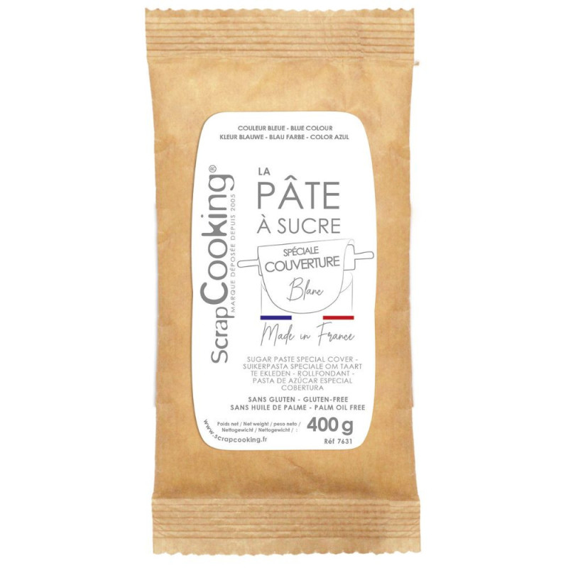 Pâte à sucre 400g de couverture blanche - ScrapCooking®