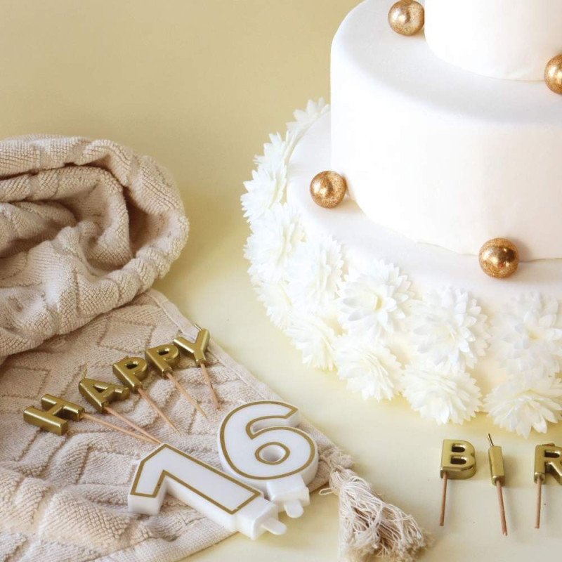 Styled Scene with White Candles and Gold Trim – ScrapCooking®