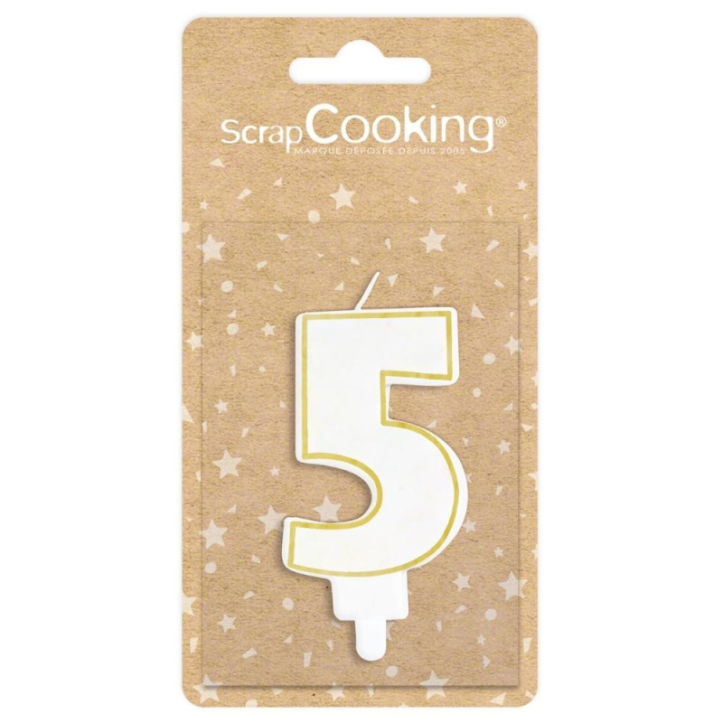 Bougie chiffre 5 avec pack - ScrapCooking®