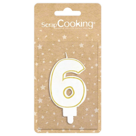 Bougie chiffre 6 avec pack - ScrapCooking®