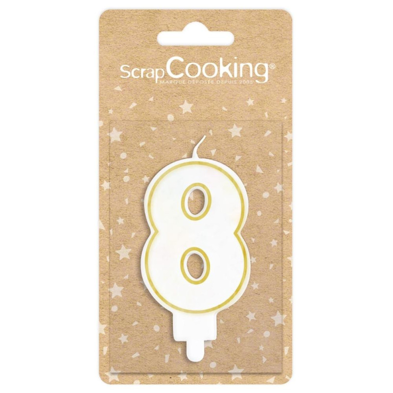 Bougie chiffre 8 avec pack - ScrapCooking®