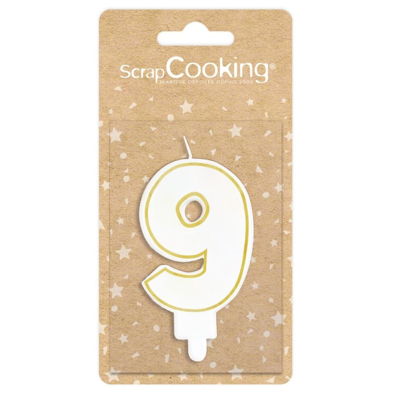 Bougie chiffre 9 avec pack - ScrapCooking®