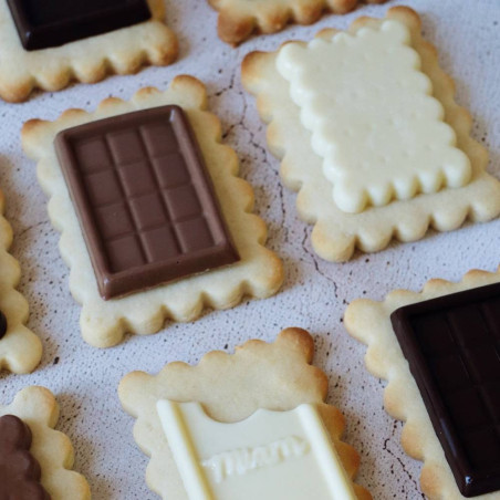 Gros plan biscuits school 3 chocolats - ScrapCooking®